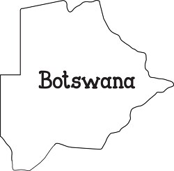 botswana map black outline