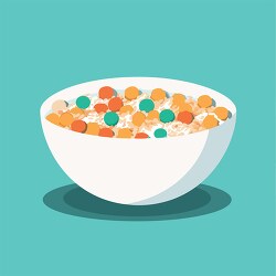 bowl of colorful breakfast cereal in milk