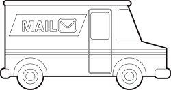 box shaped mail truck printable black outline clipart