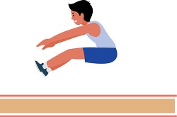 boy athlete runs attempts long jump in track and field event cli