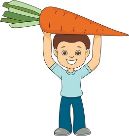 boy cartoon character holding carrot
