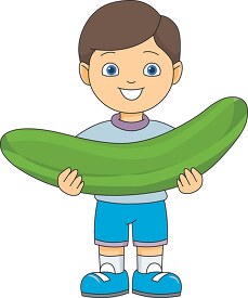 boy character holding large cucumber