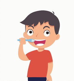 boy character practicing dental hygiene