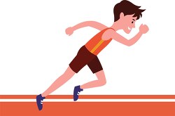 boy competing in a sprint race track and field clipart