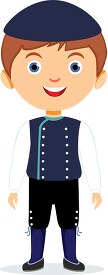 boy in national costume iceland clipart 2