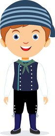 boy in national costume iceland clipart
