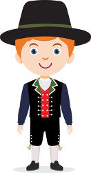 boy in national costume norway clipart