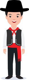 boy in national costume portugal clipart