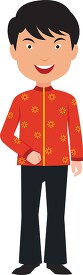 boy in national costume singapore clipart