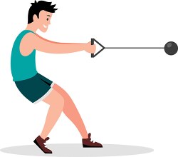 boy participates in a hammer throw competition clip art