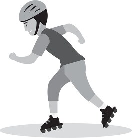boy rollerblading with inline skates wears helmet as protective 