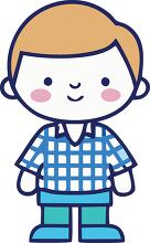 boy wearing a blue checkered kids icon