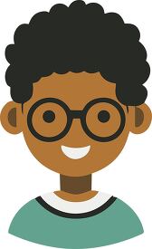 boy with curly hair and glasses