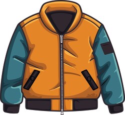 boys winter jacket with zipper clip art