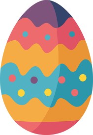 bright and decorative Easter egg with mix of colors and shapes