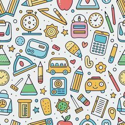 bright colorful back to school pattern hand drawn patterns