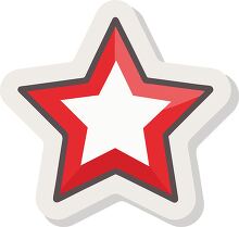bright red star stamp