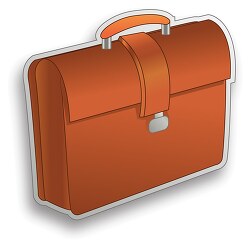 brown brief case with lock clipart