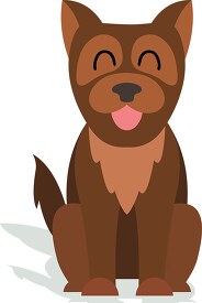 brown dog with eyes closed clipart