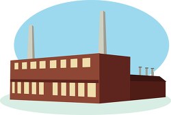 brown factory building with windows clipart