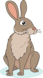 brown rabbit sits on hind legs clipart