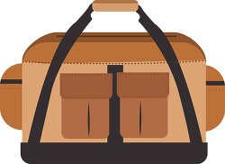 brown travel dufflebag with handles clipart