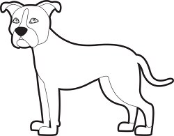 brown white pit bull terrier dog printable cutout clip art