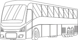 bus transportation black white outline clipart