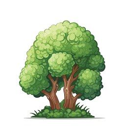 bushy green tree displaying brown limbs