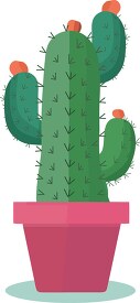 cactus with spikes in a pot flat style