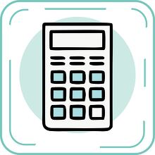 calculator blue line icon