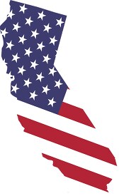 california map with american flag