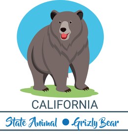 California state animal  grizzly bear clipart image