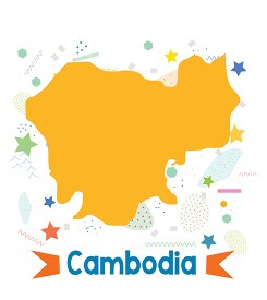 Cambodia illustrated stylized map
