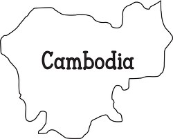 cambodia map black outline