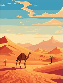camel vector art of a camel in dubai desert