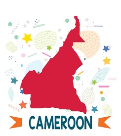 cameroon illustrated stylized map