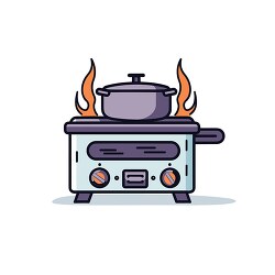 camping stove with food clip art