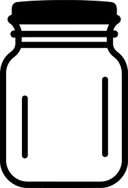 canning glass container with lid black outline clip art