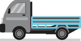 carry mini compact truck transportation gray color clipart
