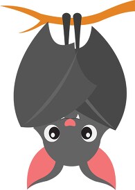 cartoon bat hanging upside down on a branch 2