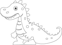 cartoon dinosaur with a big smile on its face black outline