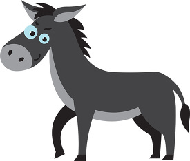 cartoon donkey with a surprised look on its face gray color