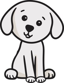 cartoon drawing of a cute dog  outline