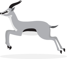 cartoon gazelle running on a white background gray color clip ar