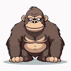 cartoon gorilla with a sullen mood and powerful stance