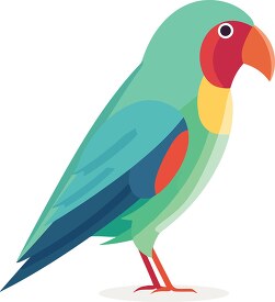 cartoon green parrot with a red beak