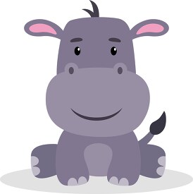 cartoon hippo sitting on the ground with a smile on its face