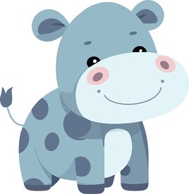 cartoon hippo with spots on its body and a smile on its face cli