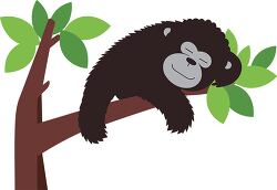 Cartoon illustration of a bear resting in a tree
